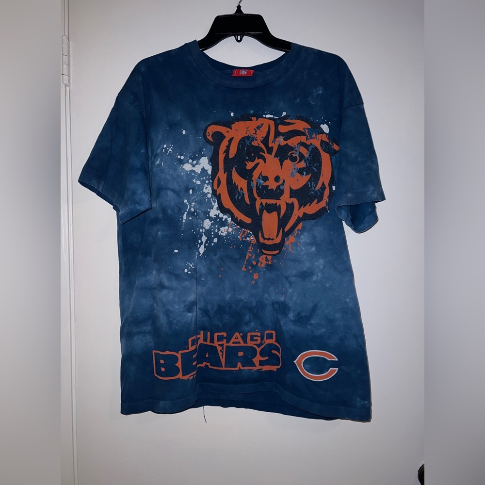Unisex Chicago bears Tie Dye Tshirt Blue